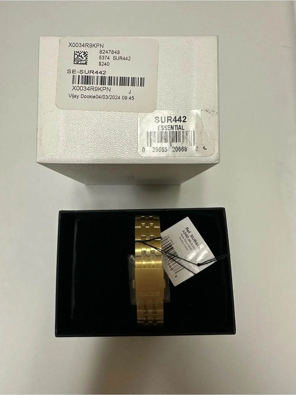 SEIKO Men's Gold Tone Stainless Steel Dress Watch